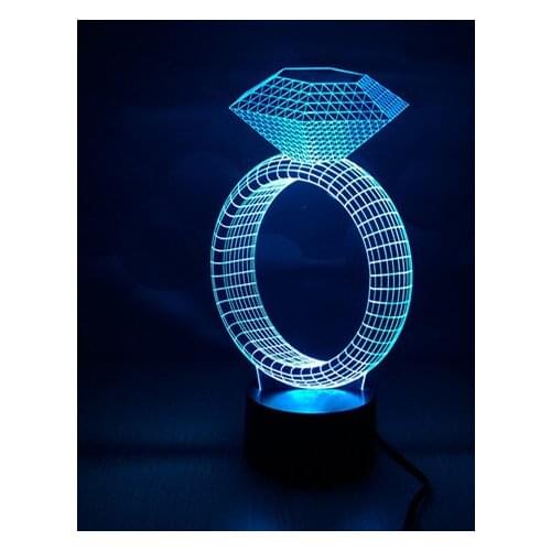 Christmas Gift/Present 3D Led Nightlight Holiday Light Fun Light with Diamond Shape for Friends as Surprise