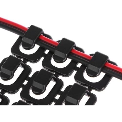63HA 18Pcs Self-adhesive Wire Tie Cable Mount Clamp Clip Car USB Cable Sticker Fixed
