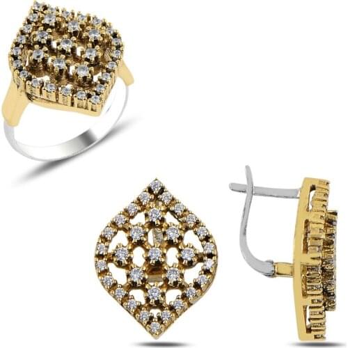 Silver 925 Sterling Zircon Cubic Zirconia Authentic Set