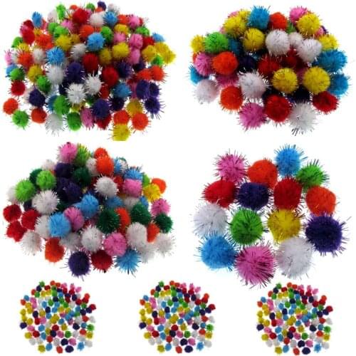 10/15/20/25/30mm Glitter pompoms soft pom poms balls Arts Toys DIY Craft Supplies Sewing Fabric pompoms wedding Home Decoration