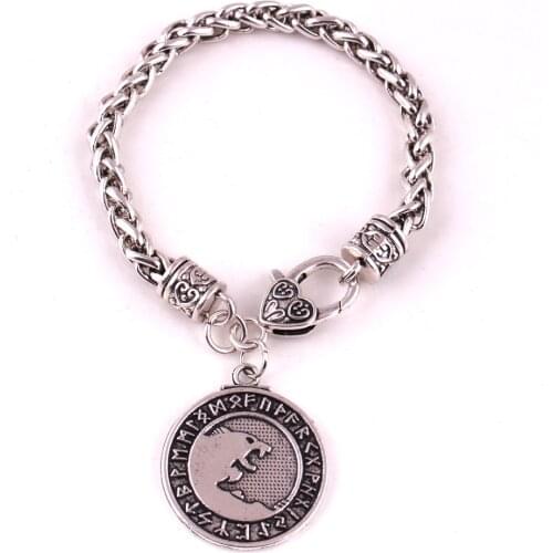 Norse Viking Yin Yang Amulet Freki Geri Odins Wolves Talisman Odin Wolf Brave bracelet