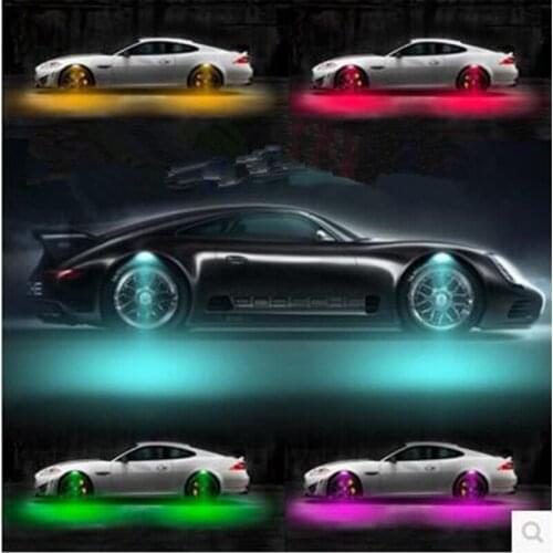 LED Car Foot Light Ambient Lamp With USB Wireless Remote Music Control Multiple Modes Automotive Interior Decorative Lights