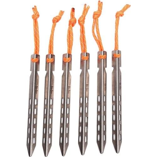 Titanium Tent Peg V Shape Titanium Spike Windproof Outdoor Camping Titanium Tent Nail Accessories Titanium Tent Stake