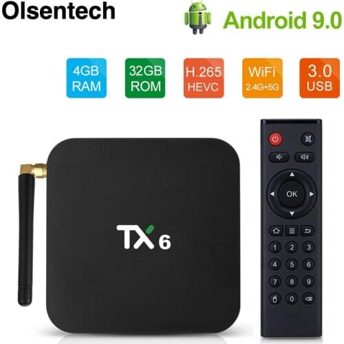 TX6 Android TV Box Android 9.0 Smart TV Box iptv bluetooth 4K 4GB RAM 32GB 64GB BT Wifi Youtube Tanix Set Top Box TX6 tv box