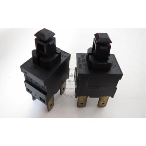 [VK] Import British square self locking lock switch 4 pin 4 feet power button T85 16A250VAC 19*13*10mm