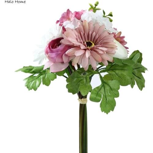 1 Bunch Silk Artificial Flower Pink Gerbera For Celebrations Party Home Garden Public places Festival Decor