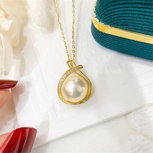 1PCS S925 Sterling Silver Pearl Tray Charm Connector Bail Pendant Clasp DIY Necklace Jewelry Making Accessories