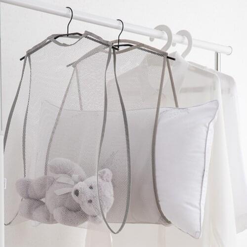 1Pcs Windproof Polyester Hanging Net Pillow Drying Rack Multifunctional Pillow Toys Underwear Mesh Storage Holder Clothes Rack