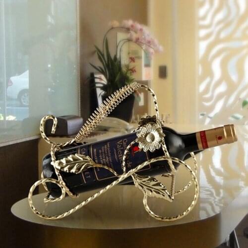 1PC Iron wine rack twisted European style ancient wine rack creative gift ornaments metal wine holder