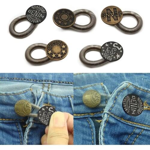 10pcs/set Universal Metal Button Sewing Tool Jeans Pants Buttons Waist Stretch Extender Women Men Fix Expanders