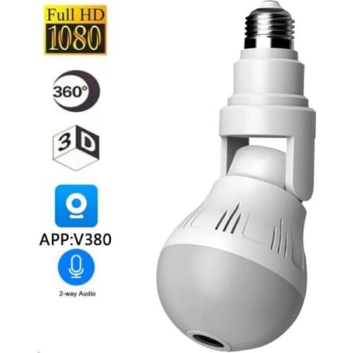 1080P Wifi Panorama Camera Security Lamp Panoramic Bulb CCTV Video Wireless IP Camera Surveillance Fisheye HD Camera