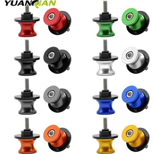 2pcs CNC Aluminum Motorcycle Stands Screws Swingarm Spools Slider 6mm 8mm 10mm Universal For Kawasaki For Suzuki GSR 650 750