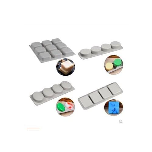 4 hole Round elliptical rectangle silicone cake mould handmade soap mold baking tool