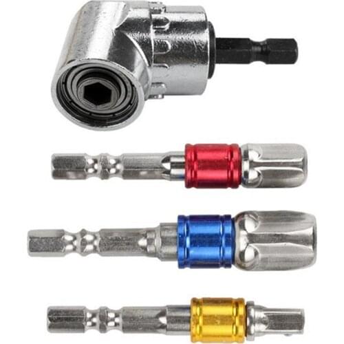 4PCS Tool accessories 105 degree turning electric drill accessories extension with hexagon handle conversion head extension rod