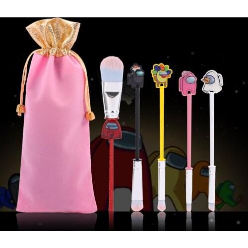 Game Among Us Makeup Brushes Set Cosmetic Make Up Tool Foundation Eyeshadow Blending Pincel for Fans Christmas Gift With Bag