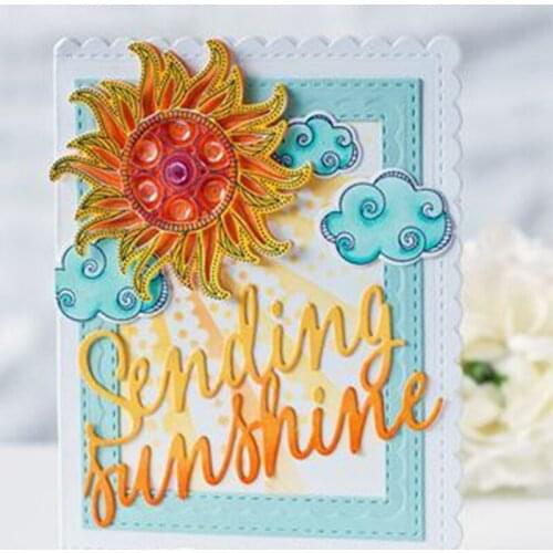 8pcs/set Fiery Sun Cloud Metal Cutting Dies Stencils For DIY Scrapbooking Decorative Embossing Handcraft Die Cutting Template