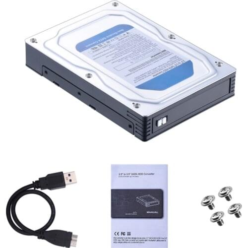2.5 inch to 3.5 inch internal SATA3 6Gbps HDD/SSD adapter mobile rack with USB3.0 external enclosure