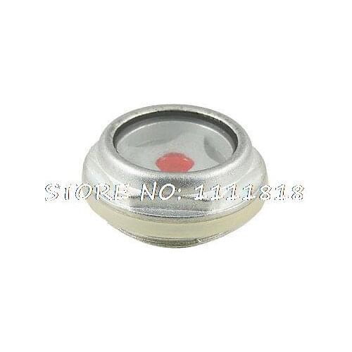 Fitting Metal Case 27mm Threaded Oil Sight Glass Window Silver Tone Clear
