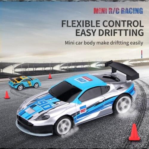 2.4G 1/58 Mini RC Remote Control Racing Car with Light 2 Mode APP Control Chargable Multiplayer Together Vehicle Cola Can Box