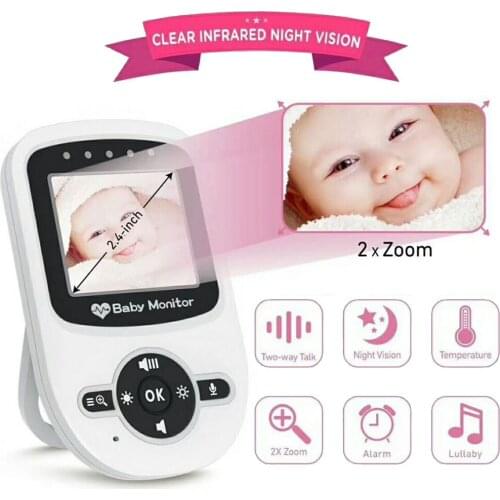 JORANK 2.4 inch wireless babysitter security camera infrared night vision temperature sensor lullaby baby walkie talkie