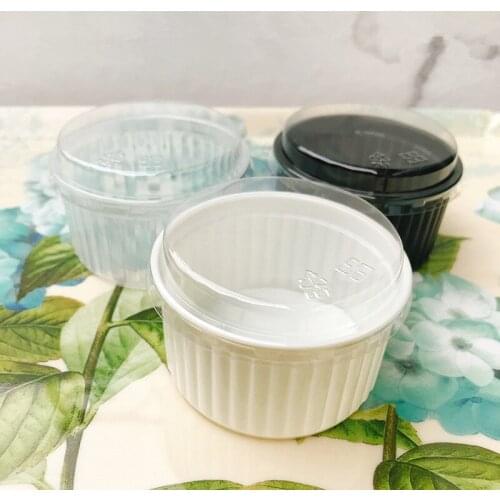 20pcs High quality creative round pudding plastic cup party birthday wedding favor baking decor cake ice cream cup with lid