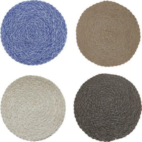 1PC Round Kitten Scratcher Pad Solid Color Natural Cat Scratching Mat Cotton Thread Kitten Sleeping Cushion Multi-Use Pet Supply