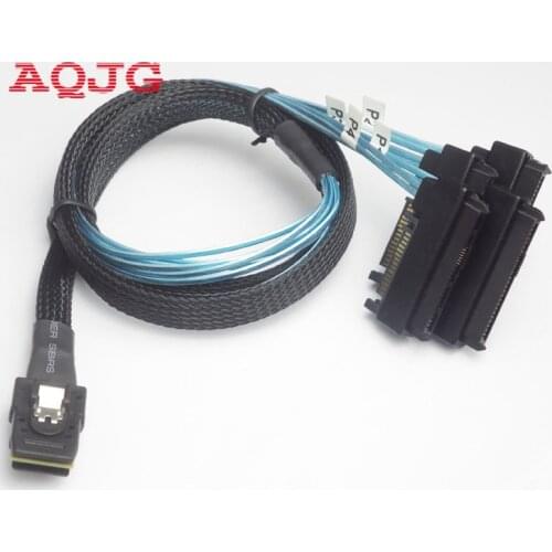 LBSC Mini SAS 36 SFF-8087 to (4) SFF-8482 Connectors With SATA Power 1m