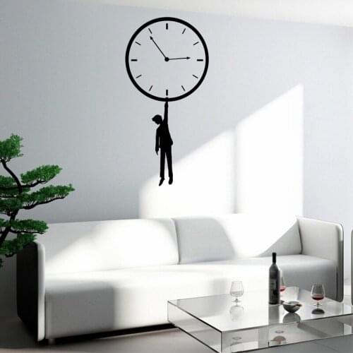 Clock Wall Sticker Boys Hanging On Clocks Decal Personalized Boys Bedroom Decor Creative Living Room Decoration Home Decorative