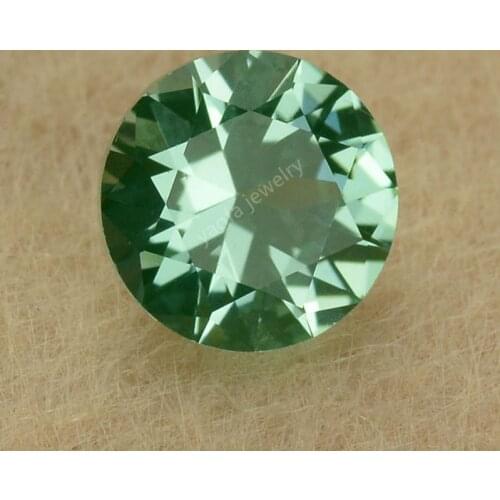 Wholesale 3~12mm 135# Light Grass Green Spinel Stone Round Shape Brilliant Cut Spinel Synthetic Gems For Jewelry DIY Beads