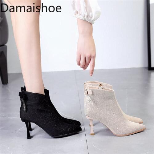Pointed High Heels Womens Fashion Autumn Autumn Online Influencer Refined Korean Style All-Matching Stiletto Martin Ankle Boots