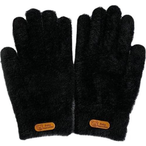 Gloves Touch Screen Gloves Winter Outdoors Cold-Proof Warm Thickened Gloves Mink Knitted