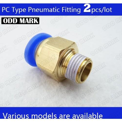 Free shipping Pneumatic components 2pcs BSPT PC6-01 PC8-02 PC4-m5 PC10-02 Pneumatic Connectors male straight one-touch fittings