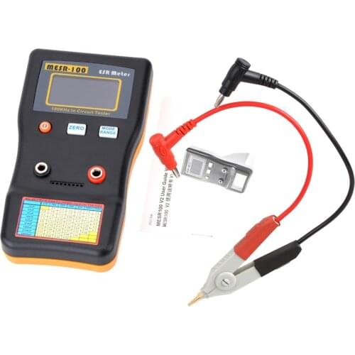 Professional MESR-100 ESR Capacitance Ohm Meter Digital Capacitance Resistance Capacitor Circuit Tester with SMD Test Clip