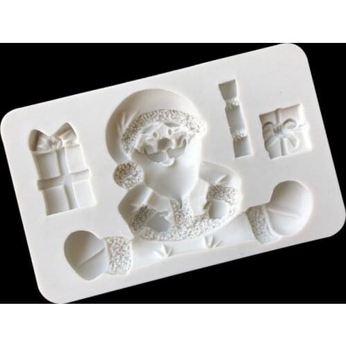 Santa Shape Silicone Mold DIY Fondant Mold Silicone Cake Mold Chocolate Mold Cake Decorating Tools Christmas Decoration Baking