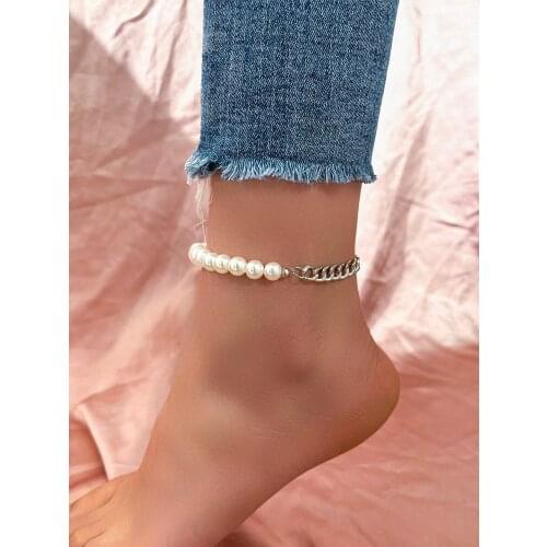 Stillgirl One Piece Vintage Pearl Anklet Bracelet for Women Charms Aesthetic Chain Female Gift Fashion Jewelry Foot Accessories
