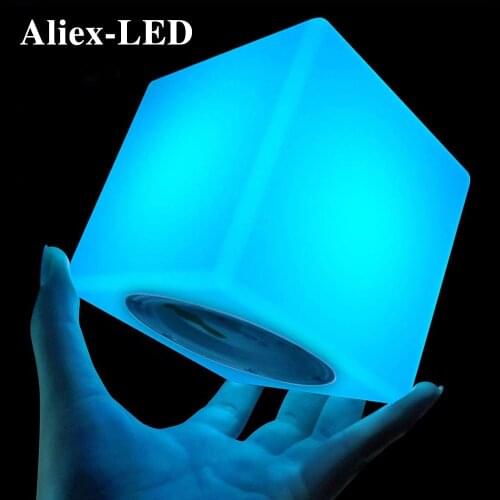 LED Energy Cube Lamp Square Night Light RGB 16 Colors Dimmable Decor Table Lamp for Children Kids Gift Bedroom Bedside Lamp