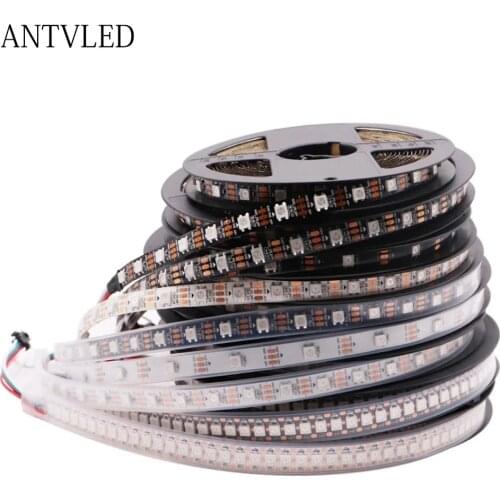 WS2812B Smart RGB LED Strip WS2812 5050 LED Strip Light Individually Addressable Tape Black/White PCB 30/60/144Leds/m DC5V