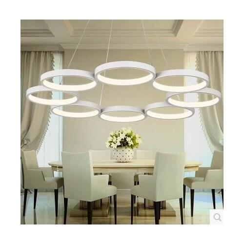 LED 8 light Acrylic pendant light Sitting Room Atmosphere Lamp Bedroom Circle 8 Head Pendant Lamps 110-220V free shipping