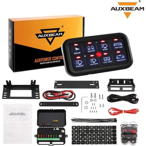 Universal 8 gangs On-Off Switch Panel LED Light Background Power System Control Electronic Relay System for SUV CAMPER RV MARINE