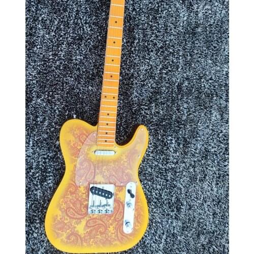 High quality 6-string electric guitar, front and back swirl veneer and painted trim, maple neck, free shipping