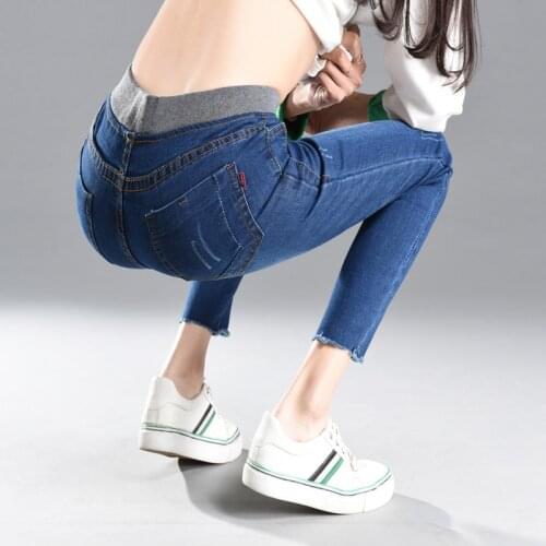 2019 Spring and Autumn Jeans For Women Skinny Elastic High Waist Jeans Female Slim Denim Pencil Pants Stretch Trousers R231