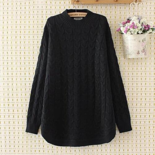 Plus size Criss-Cross winter women pullovers black 2017 Turtleneck Knitted casual ladies oversize sweater wool female 4XL pink