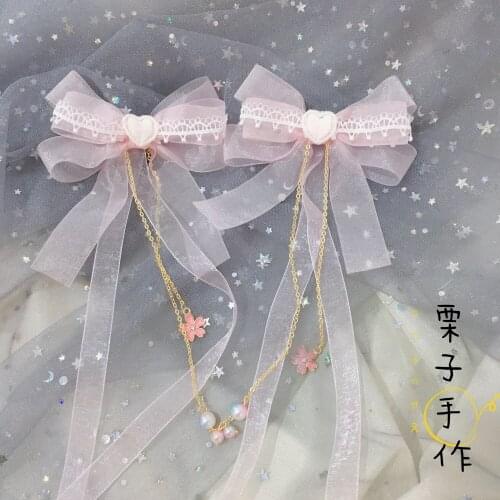 1 Pair Lolita Barrettes Immortal Double Horse Tail Clamp Lolita SOFT Girl Side Clip Small Things
