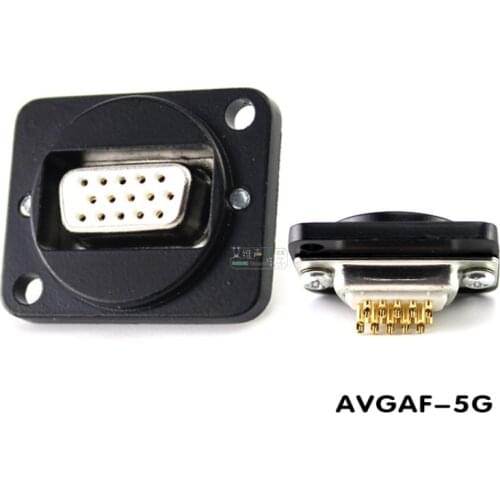 1Pcs D-type VGA 15-pin mounting socket male/female connector welding car pin gold-plated 86 panel display AVGAF-5G/3G