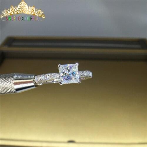 100% 18K 750Au Gold Moissanite Diamond Ring D color VVS With national certificate MO-00113
