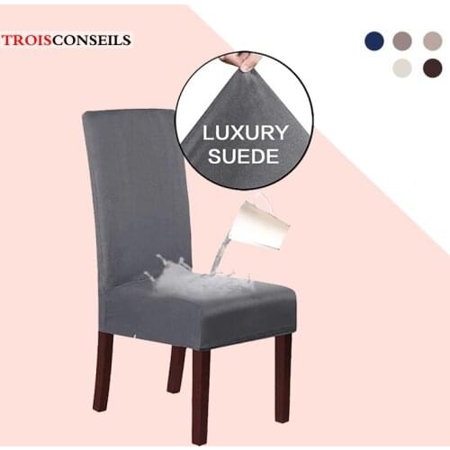 2/4/6pcs Solid Color Chair Cover Soft Suede Fabric Chair Covers for Kitchen Dining Room Wedding Elastic Chair Slipcover Case