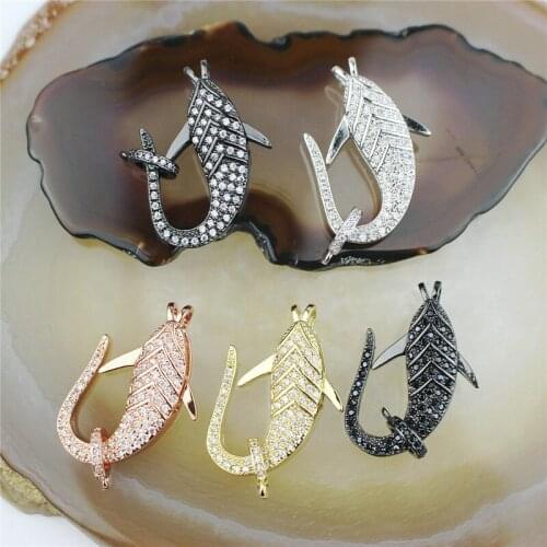 22*15mm 10pcs/lot New design plated cz lobster clasp charm,colorful cubic zirconia charm,fashion cz jewelry component wholesale