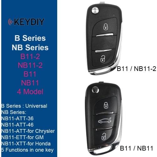 5 Pieces KEYECU B NB Series Remote Fob B11 B11-2 NB11 NB11-2 for KD900 KD900+ URG200 KD-X2 , DS Style Universal KD Remote Key