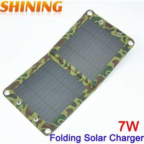 7W Solar Panel USB Charger Battery Power Bank Charger Folding Solar Charging Bag For Moible Phone Camping Travel Backpacks