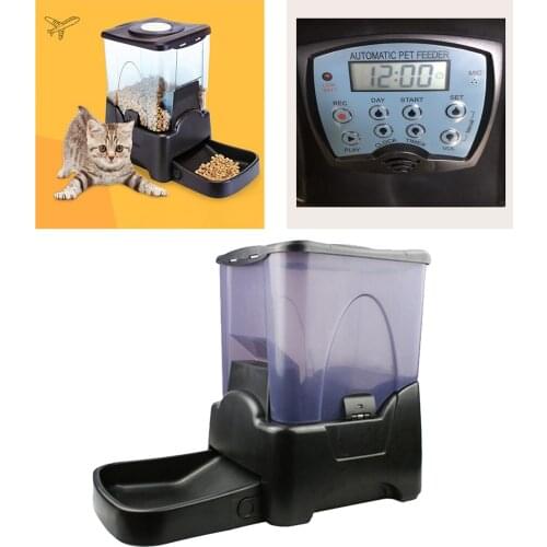 Automatic Pet Feeder, Timed Dog Cat Food Dispenser for Dry Food, Control 1-4 Meals per Day & Voice Recorder for Puppy Kitten